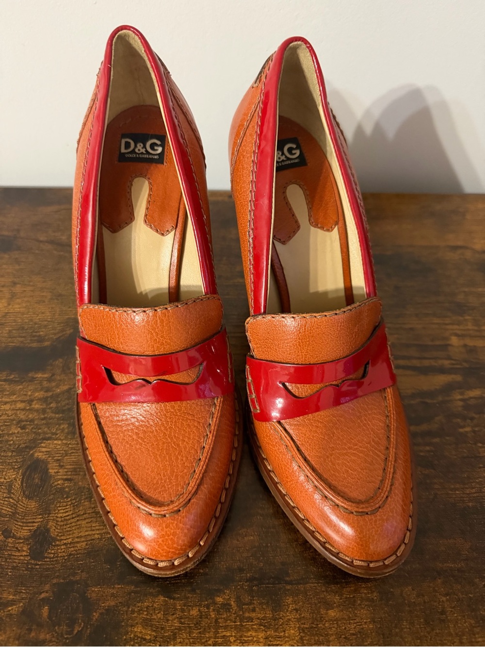 Dolce & Gabbana D&G Women’s Leather Heels Size 40 Brown Red Made in Italy - Picture 6 of 16
